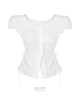 Amelie Side Ribbon Lace Blouse (3color)