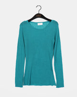Juren Side Slit Linen Long Sleeve Knitwear