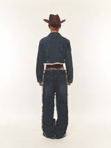 CROP DENIM JACKET (FOR UNISEX)