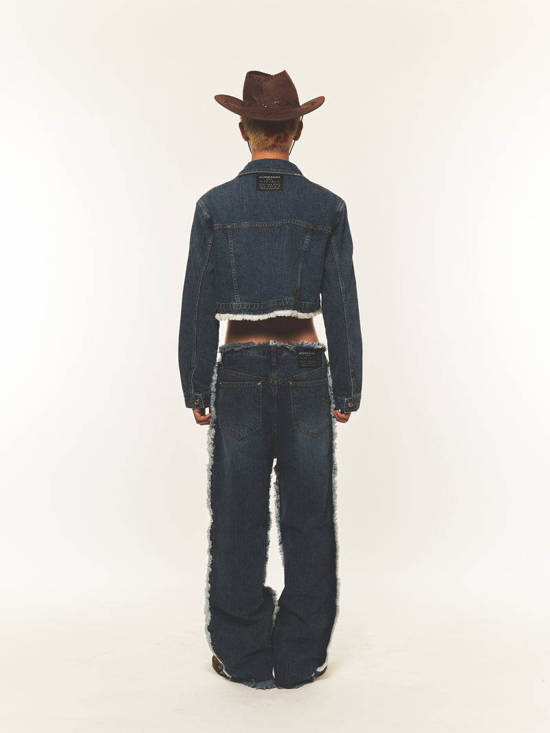 CROP DENIM JACKET (FOR UNISEX)