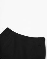 Ribbon Tied Mini Skirt Pants _ BLACK
