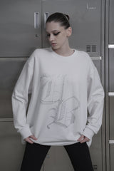 [MADE] beads long sleeve T_WHITE