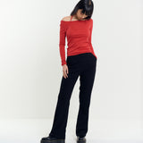 Wrap Skirt Pants Black