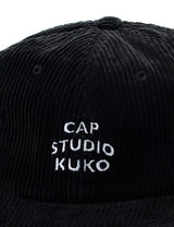 KUKO コーデュロイキャップ_ブラックホワイト
