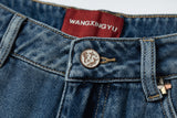 ICE BLUE HOT-FIX RHINESTONE CRINKLE WHISKER BOOTCUT JEANS