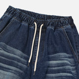 Catwashing Side Finch String Banding Wide Denim Pants