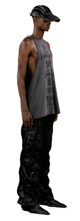 LINE LEATHER PANTS