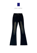 Y2K Vintage Washed Brownie Bootcut High Waist Long Pants