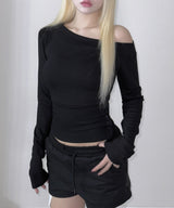 Button One Off-Shoulder Top (3colors)