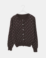 The Ring Flower Round Neck Long Sleeve Knit Cardigan