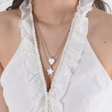 ハート レース ドット ネックレス
