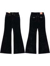 velvet stud bootcut pants