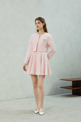 LANI TWEED CARDIGAN / PINK