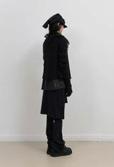 Tassel Collar Knit Cardigan / Black