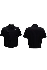 Asymmetric Cropped Short Sleeves Jacket