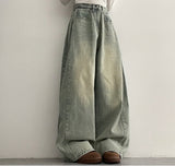 [Basic, Long/S~XL] Gus Washing Pintuck Wide Denim Pants