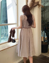 Tenza Stripe Sleeveless Shirt One Piece (Belt Set)
