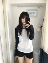 ラグランオフショルダーTシャツ(3 colors)