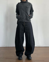 Button Curved Denim Pants