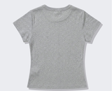 ストレッチ コットン スリム ショートスリーブ Tシャツ クロス メランジェ