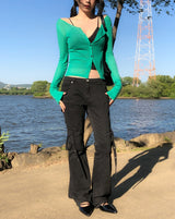 More Belted Low Bootcut Pants