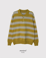 #LM Daily Multi Border Collar Knit (3color)