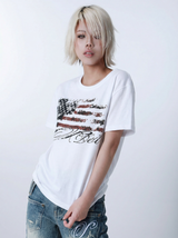 SEXXDEVIL "DESIRE" Flag Print T-shirt