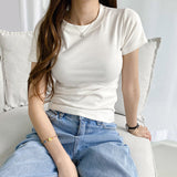 スリムフィットレギュラーハーフTシャツ [WHITE]