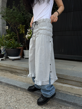 side button smocking skirt & dress 