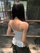 レオパードホットストラップノースリーブTシャツ