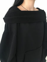 [Off-Shoulder Available] Robe Pintuck Big Hooded Sweatshirt (2c)