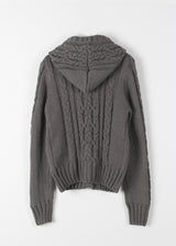 TOGGLE HOOD KNIT CARDIGAN