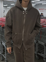 ASCLO Rivet Point Sweat Hood Zip Up (3color)
