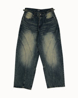  Line Up Snow Washed Baggy Jeans
