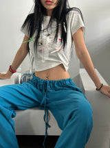 パピーリボンキッチンクロップドショートスリーブTシャツ
