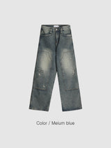 Double carpenter denim pants