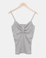 Rotan Lovely Ribbon Shirring Sleeveless Top