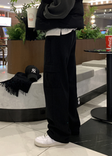 Stable Soft Cargo Fleece Brushed Semi Wide Banding Pants