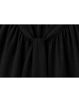 レオニーⅤネックケープタイボタンブラウス Black