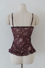 PAISLEY FRILL SLEEVELESS TOP