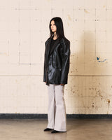 Circle Leather Blazer (Black)