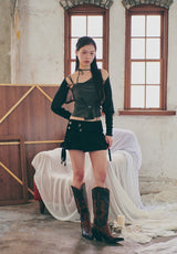 TINA BUCKLE CARGO SKIRT black