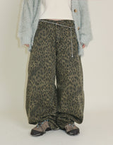 (Leopard Item) Kiya leopard printed balloon-fit wide pants