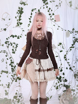 ROSE ISLAND オータムレースフローラルプリントコットンスカート