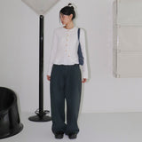Moken Bubble Wood Button Long Sleeve Cardigan