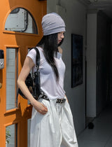 Sheer シースルー ボートネッククロップショートスリーブ
