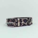nsn leopard studs belt -gray-