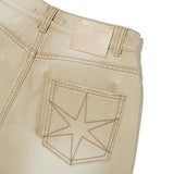 COLLECTION DAMAGE SHORT DENIM PANTS (BEIGE)