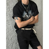 [UNISEX]フィンガーカッティングオーバーフィットTシャツ (2color)