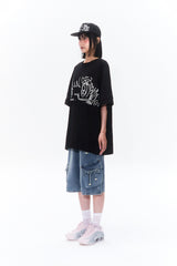 KIRSH X SUNONEBIRD ビッグオーバーサイズアイTシャツ - ブラック